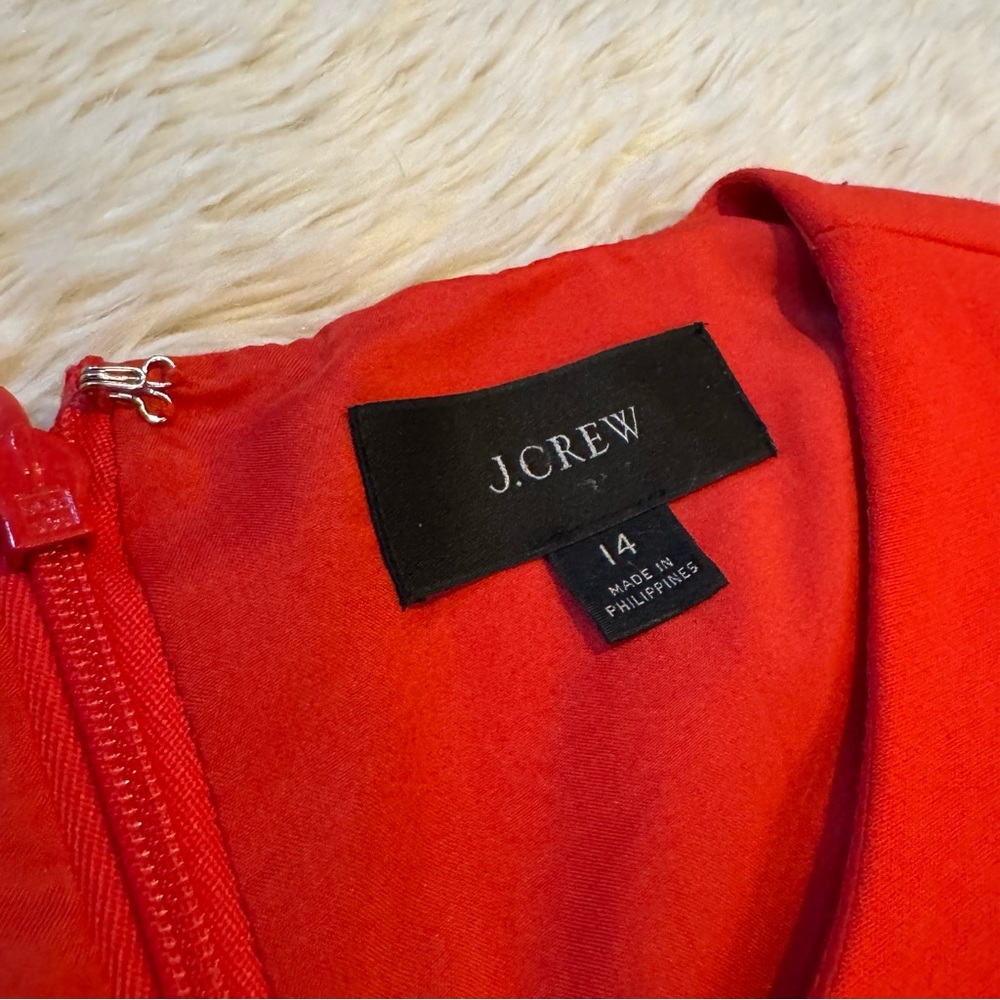 J.CREW Resume Jumpsuit in Red Stretch Crepe - Size 14 - Picture 5 of 7